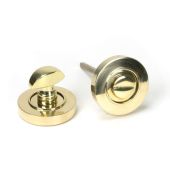 50750 From the Anvil Polished Brass Round Thumbturn Set &lpar;Plain&rpar;