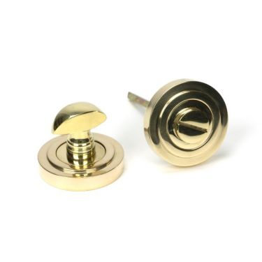 Click Here To Enlarge This Photo Of 50751 From the Anvil Polished Brass Round Thumbturn Set &lpar;Art Deco&rpar;