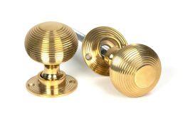 50840 From the Anvil Polished Brass Heavy Beehive Mortice&sol;Rim Knob Set