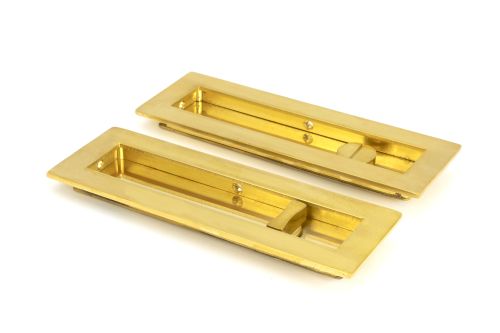 Click Here To Enlarge This Photo Of 47163 From the Anvil Polished Brass 175mm Plain Rectangular Pull - Privacy Set