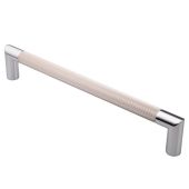 PH170BCPSN - Carlisle Brass Serozzetta 300mm Mitred 'Lines' Pull Handle - Polished Chrome&sol;Satin Nickel