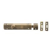 Atlantic - ASB6AB Solid Brass Surface Door Bolt 6" - Antique Brass