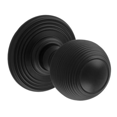 Click Here To Enlarge This Photo Of DK37CMB - Carlisle Brass Delamain Reeded Mortice Knobs &lpar;Concealed Fix&rpar; Matt Black