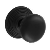 DK39CMB - Carlisle Brass Delamain Ringed Mushroom Mortice Knobs &lpar;Concealed Fix&rpar; Matt Black