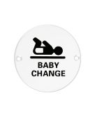 ZSS08-PCW - Zoo Hardware 76mm Baby Change Disc Symbol - Powder Coated White