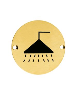 Click Here To Enlarge This Photo Of ZSS04-PVDSB - Zoo Hardware 76mm Shower Disc Symbol - PVD Satin Brass