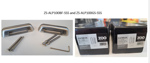 Click Here To Enlarge This Photo Of ZS-ALP100BF-SSS - Zoo Hardware Satin Stainless Steel Anti-Ligature Bolt Fix Pull Handle &lpar;100mm c&sol;c&rpar;
