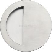 C1845-SC Heritage Brass Round Half Moon Flush Pull Satin Chrome finish