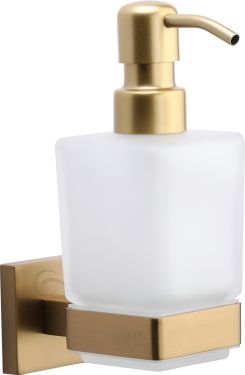 Click Here To Enlarge This Photo Of CHE-SOAP-SB M&period;Marcus 'Chelsea' Soap Dispenser with High Quality Grade 304 SS Pump Satin Brass Finish