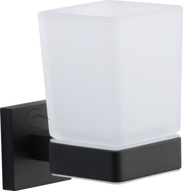 Click Here To Enlarge This Photo Of CHE-TUMBLER-BLK M&period;Marcus 'Chelsea' Single Tumbler Holder with Glass Matt Black Finish