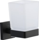 CHE-TUMBLER-BLK M&period;Marcus 'Chelsea' Single Tumbler Holder with Glass Matt Black Finish