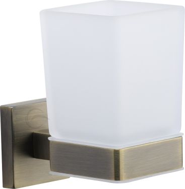 Click Here To Enlarge This Photo Of CHE-TUMBLER-MA M&period;Marcus 'Chelsea' Single Tumbler Holder with Glass Antique Bronze Finish