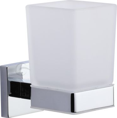 Click Here To Enlarge This Photo Of CHE-TUMBLER-PC M&period;Marcus 'Chelsea' Single Tumbler Holder with Glass Polished Chrome Finish