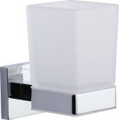 CHE-TUMBLER-PC M&period;Marcus 'Chelsea' Single Tumbler Holder with Glass Polished Chrome Finish