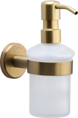 Click Here To Enlarge This Photo Of OXF-SOAP-SB M&period;Marcus 'Oxford' Soap Dispenser with High Quality Grade 304 SS Pump Satin Brass Finish