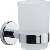 OXF-TUMBLER-PC M&period;Marcus 'Oxford' Single Tumbler Holder with Glass Polished Chrome Finish