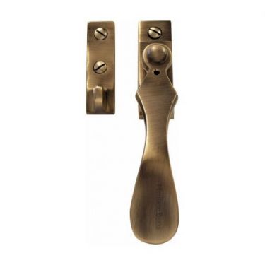 Click Here To Enlarge This Photo Of V1005W-AT Heritage Brass Casement Window Fastener Wedge Pattern Weather Stripped Design Antique Brass Finish