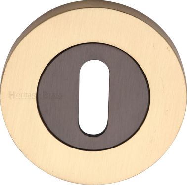 Click Here To Enlarge This Photo Of RS2000-BSB Heritage Brass Key Escutcheon Matt Bronze&sol;Satin Brass finish