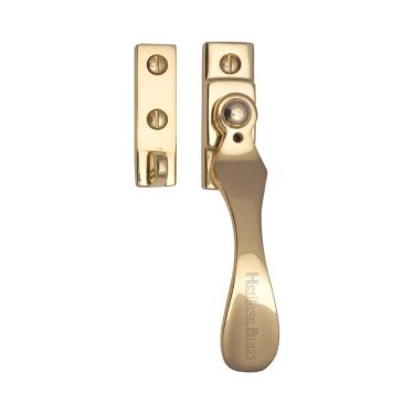Click Here To Enlarge This Photo Of V1005W-PB Heritage Brass Casement Window Fastener Wedge Pattern Weather Stripped Design Polished Brass Finish