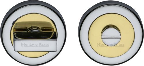 Click Here To Enlarge This Photo Of V4035-CB Heritage Brass Thumbturn & Emergency Release Chrome & Brass Finish