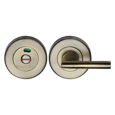 Click Here To Enlarge This Photo Of V4048-AT Heritage Brass Indicator Turn & Release for Bathroom Doors Antique Brass finish