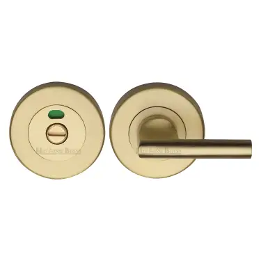Click Here To Enlarge This Photo Of V4048-SB Heritage Brass Indicator Turn & Release for Bathroom Doors Satin Brass finish