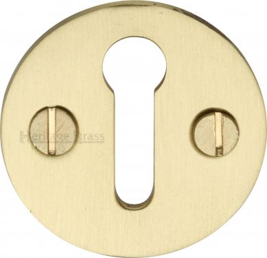 Click Here To Enlarge This Photo Of V1010-SB Heritage Brass Keyhole Escutcheon Satin Brass Finish