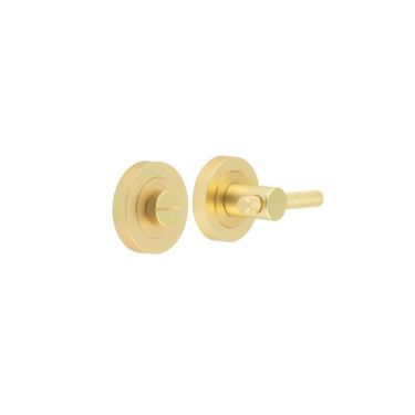 Click Here To Enlarge This Photo Of JV855SB Frelan Hardware Satin Brass Knurled Bathroom Turn & Release