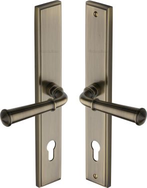 Click Here To Enlarge This Photo Of MP1932&period;LH-AT Heritage Brass 92mm Multi-Point Door Handle Lever Lock Colonial LH Design Antique Brass finish