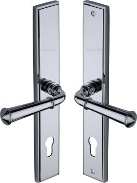 Click Here To Enlarge This Photo Of MP1932&period;LH-PC Heritage Brass 92mm Multi-Point Door Handle Lever Lock Colonial LH Design Polished Chrome finish