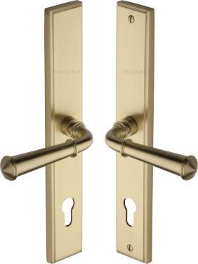 Click Here To Enlarge This Photo Of MP1932&period;LH-SB Heritage Brass 92mm Multi-Point Door Handle Lever Lock Colonial LH Design Satin Brass finish