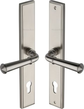 Click Here To Enlarge This Photo Of MP1932&period;LH-SN Heritage Brass 92mm Multi-Point Door Handle Lever Lock Colonial LH Design Satin Nickel finish