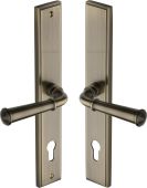 MP1932&period;RH-AT Heritage Brass 92mm Multi-Point Door Handle Lever Lock Colonial RH Design Antique Brass finish