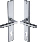 MP2259&period;LH-SC Heritage Brass 92mm Multi-Point Door Handle Lever Lock Bauhaus LH Design Satin Chrome finish