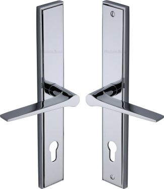 Click Here To Enlarge This Photo Of MP4189&period;LH-PC Heritage Brass 92mm Multi-Point Door Handle Lever Lock Gio LH Design Polished Chrome finish