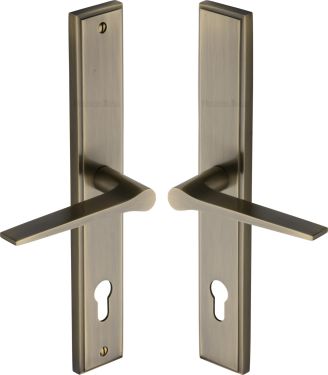 Click Here To Enlarge This Photo Of MP4189&period;RH-AT Heritage Brass 92mm Multi-Point Door Handle Lever Lock Gio RH Design Antique Brass finish