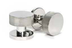 46806 From the Anvil Polished Marine SS &lpar;316&rpar; Brompton Mortice&sol;Rim Knob Set &lpar;Plain&rpar;