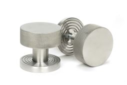 46812 From the Anvil Satin Marine SS &lpar;316&rpar; Brompton Mortice&sol;Rim Knob Set &lpar;Beehive&rpar;