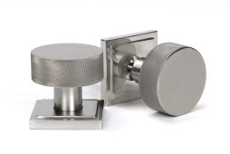 46813 From the Anvil Satin Marine SS &lpar;316&rpar; Brompton Mortice&sol;Rim Knob Set &lpar;Square&rpar;