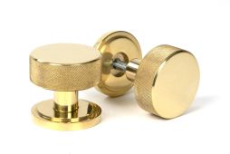 50836 From the Anvil Polished Brass Brompton Mortice&sol;Rim Knob Set Knob &lpar;Art Deco&rpar;