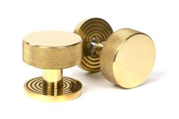 50837 From the Anvil Polished Brass Brompton Mortice&sol;Rim Knob Set Knob &lpar;Beehive&rpar;