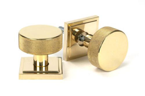 Click Here To Enlarge This Photo Of 50838 From the Anvil Polished Brass Brompton Mortice&sol;Rim Knob Set Knob &lpar;Square&rpar;