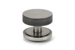 46763 From the Anvil Pewter Brompton Centre Door Knob &lpar;Art Deco&rpar;