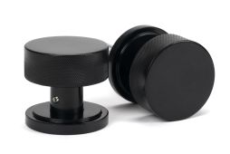 46795 From the Anvil Black Brompton Mortice&sol;Rim Knob Set &lpar;Art Deco&rpar;