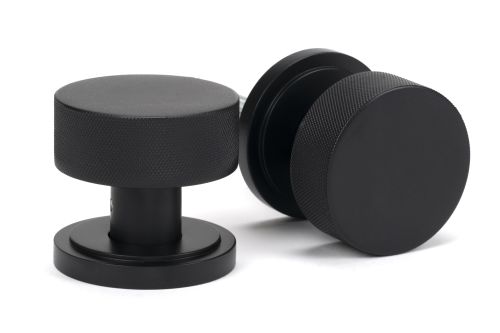 Click Here To Enlarge This Photo Of 46799 From the Anvil Matt Black Brompton Mortice&sol;Rim Knob Set &lpar;Art Deco&rpar;