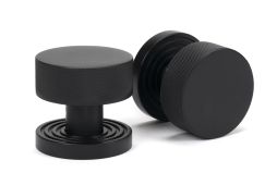 46800 From the Anvil Matt Black Brompton Mortice&sol;Rim Knob Set &lpar;Beehive&rpar;