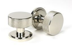 46783 From the Anvil Polished Nickel Brompton Mortice&sol;Rim Knob Set &lpar;Art Deco&rpar;