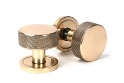 46790 From the Anvil Polished Bronze Brompton Mortice&sol;Rim Knob Set &lpar;Plain&rpar;