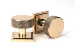 46793 From the Anvil Polished Bronze Brompton Mortice&sol;Rim Knob Set &lpar;Square&rpar;