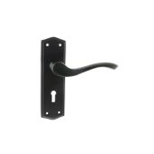 Atlantic - OE178KMB Old English 'Warwick' Lock Levers on Backplate - Matt Black